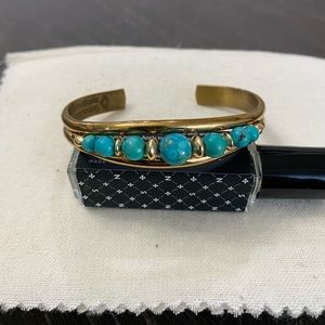 Sergio Lub Brass & Turquoise Cuff Bracelet